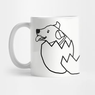 Puppy Hatches from Easter Egg Outline Mug